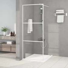 WALPLUS Walk-in Shower Wall White 80x195 cm Clear ESG Glass Bathroom Divider