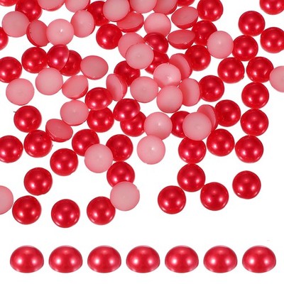 350 Stück 14mm rote halbrunde Perlen für Crafting
