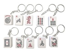 10 Ct Keychains Mahjong Patterns Type are Randomly with White Mahjong and P...