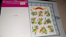 Vintage Hallmark Stickers Scratch N Sniff Dragon Breath 1 Sheet ONLY 