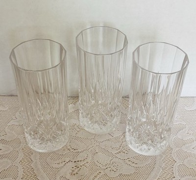 RCR Crystal Rock Italy Highball Glasses Set Of 3 Cut Crystal Tumblers