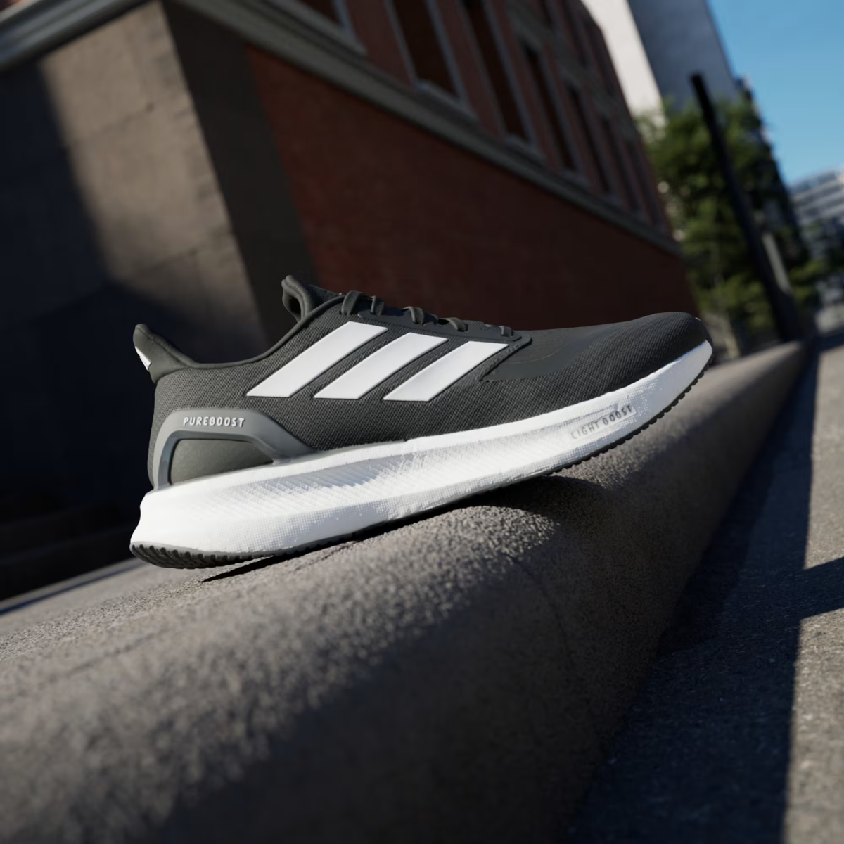 Men's Adidas PureBoost Running Shoes Black White Sz IF9191