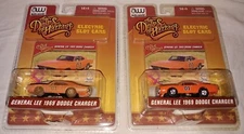 The Dukes Of Hazzard General Lee - 2 HO Slot Cars The Muddy One & The Clean One