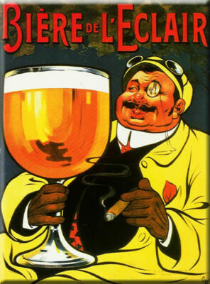 French Ad Sign - Beer de L'eclair Biere Road Rally