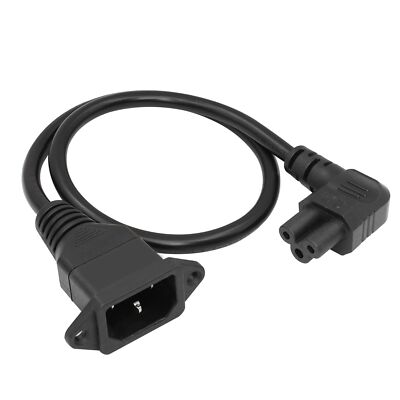 Adattatore Di Alimentazione IEC C14 Maschio A C13 Femmina, A 90 Gradi. Per TV E Monitor Con Ingresso Posteriore. 10A 250V, Nero.