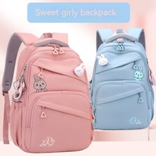 Cute Girls School Backpack Waterproof Large Capacity Bookbag Kids Pink Daypack