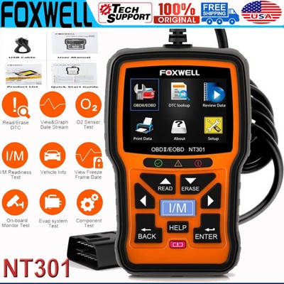 FOXWELL 12V OBD2 Scanner Code Reader Car Diagnostic Scan Tool Check Engine Fault