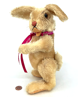 Steiff Niki Rabbit Jointed 1950s Mohair Plush 22cm 9in no ID Steiff Niki Rabbit Jointed 1950s Mohair Plush 22cm 9in no ID