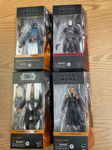 Lot Of 4 STAR WARS BLACK SERIES 6” - ECHO, AHSOKA TANO, DW MANDALORIAN+ s/choice