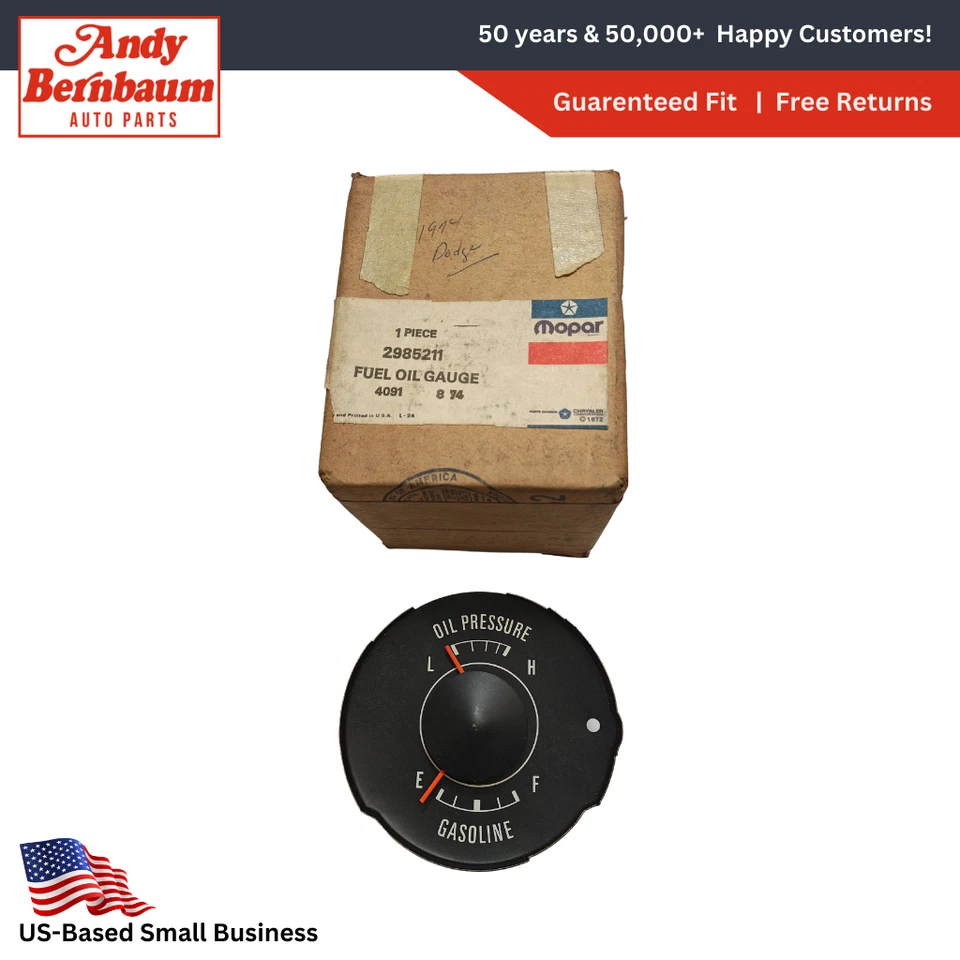 Plymouth Dodge B-Body Rallye 1971-1974 tablero medidor de combustible 2985211 nuevo de lote original Foto 2 de 4