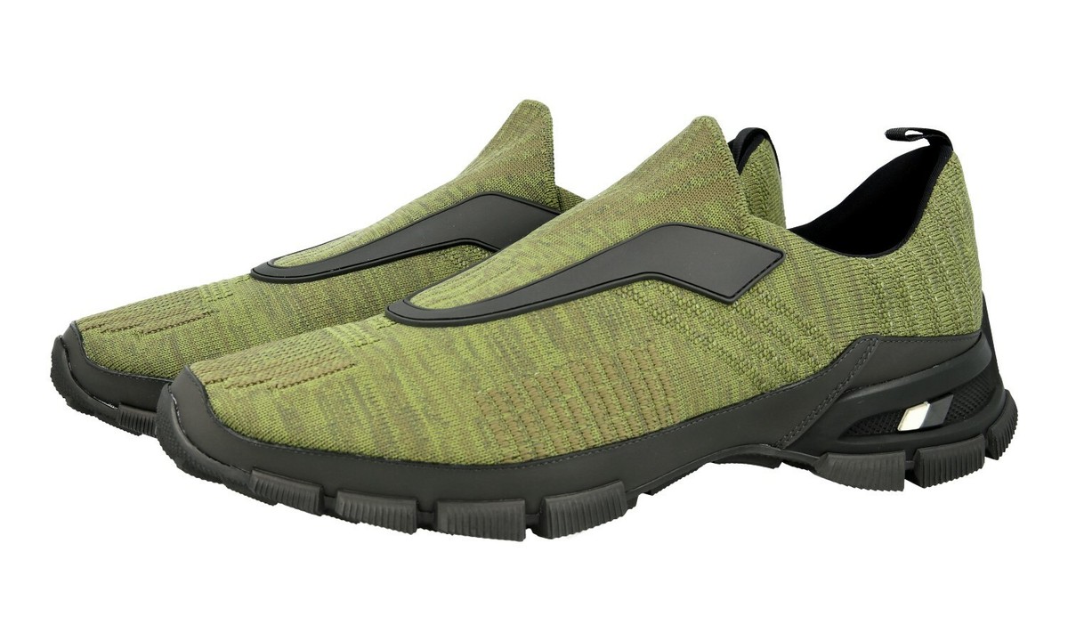 PRADA Knit Crosssection Sock Slip-on Sneakers 4O3223 Green 