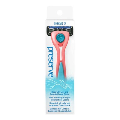 POPi SHAVE 5 Rasierer mit Klinge - Coral Red | PRESERVE