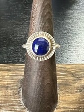 Hand Crafted Lapis Lazuli Ring - Sterling Silver - Size 7