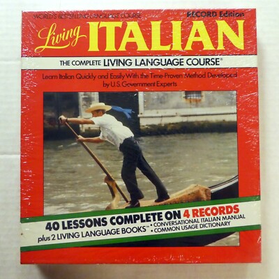 The Living Language Course Living Language Course Living ITALIAN 40 Lessons on 4 RECORDS Sealed La ...