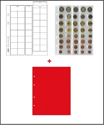 LINDNER MU40R Multi-Collect Coin Sheets 5x EURO-Course-Coins-sets KMS + ZWL