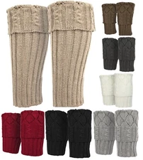 Cuffed Leg Warmer Knit Boot Socks Topper Cuffs