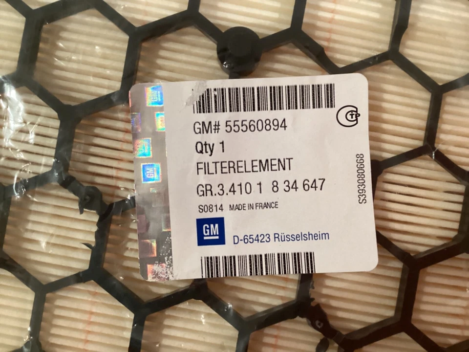 GENUINE VAUXHALL INSIGNIA A 1.6 1.8 PETROL AIR CLEANER FILTER 95519048 2009-2017 - Image 3 of 4