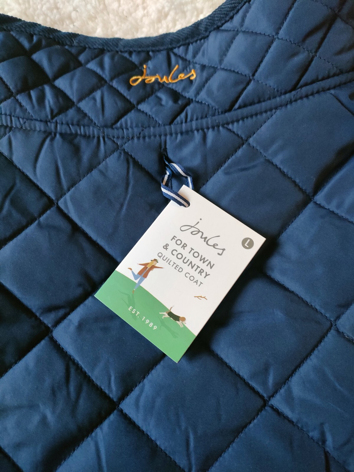 Joules Quilted Dog Coat Navy Blue LARGE BNWT eBay