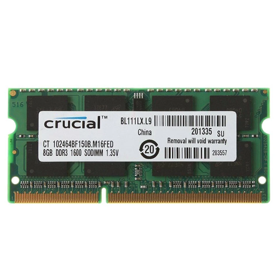 Crucial 8GB 4GB 2G 2Rx8 PC3L-12800S DDR3L 1600MHz 1.35V SO-DIMM Laptop Memory UK - Image 3 of 4