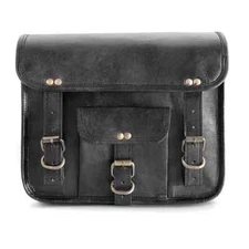 Motorcycle Saddlebags 2 Side Pouch Brown Goat Leather Panniers Saddle 2 Bag 11'