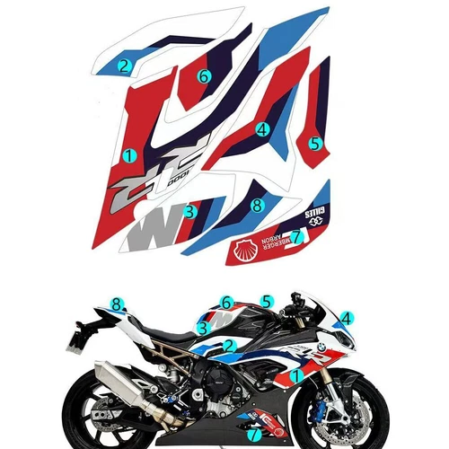 For BMW S1000RR M1000RR 2019-2024 Motorcycle Body Fairing Decal Sticker - Picture 5 of 13