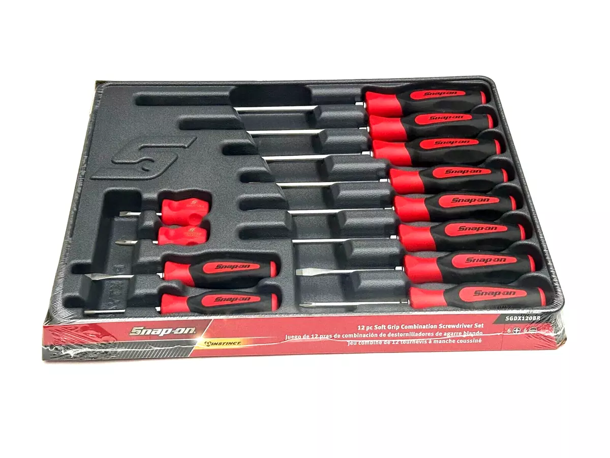 Snap on Tools NEUF SGDX120BR 12 pi ces ROUGE Soft Grip Combo Set