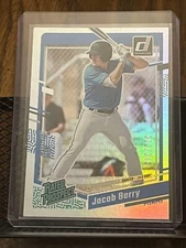 JACOB BERRY 2023 DONRUSS RATED ROOKIE STAT LINE .343 OBP MARLINS REFRACTOR /343!
