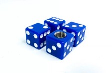 Set4 Blue White Dice Tire Wheel Valve Stem Caps - Hot Rod Car Truck Atv Set4 Blue White Dice Tire Wheel Valve Stem Caps - Hot Rod Car Truck Atv