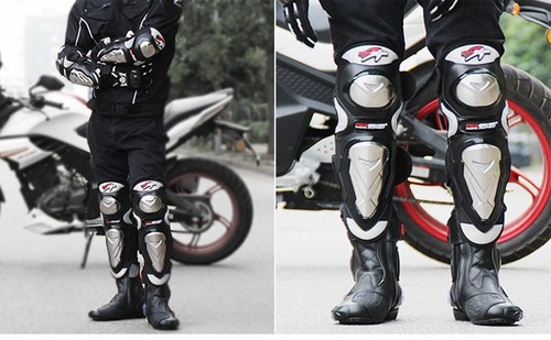 Aluminium Knee Elbow Shin Pads Armour Guard Motocross Motorcycle Bicycle Skate - Picture 9 of 12