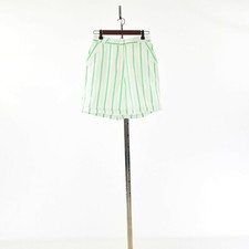 70s Vintage Womens 8 High Waist Cotton Shorts White  Green