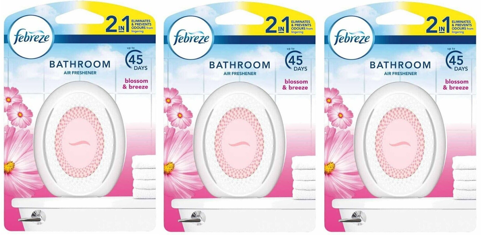 Febreze Bathroom Air Freshener Blossom & Breeze - 8x7.5ml Continuous Odor Fighting Plug-in - Long-lasting Fresh Scent - Image 3