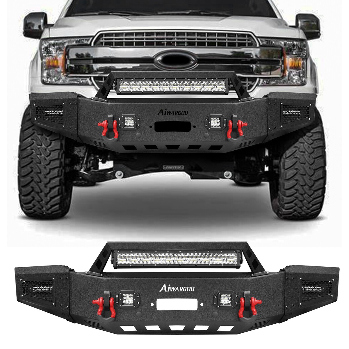 SUORTO Pickup Truck Front Bumper Compatible with 2018 2019 SUORTO Pickup Truck Front Bumper Compatible with 2018 2019