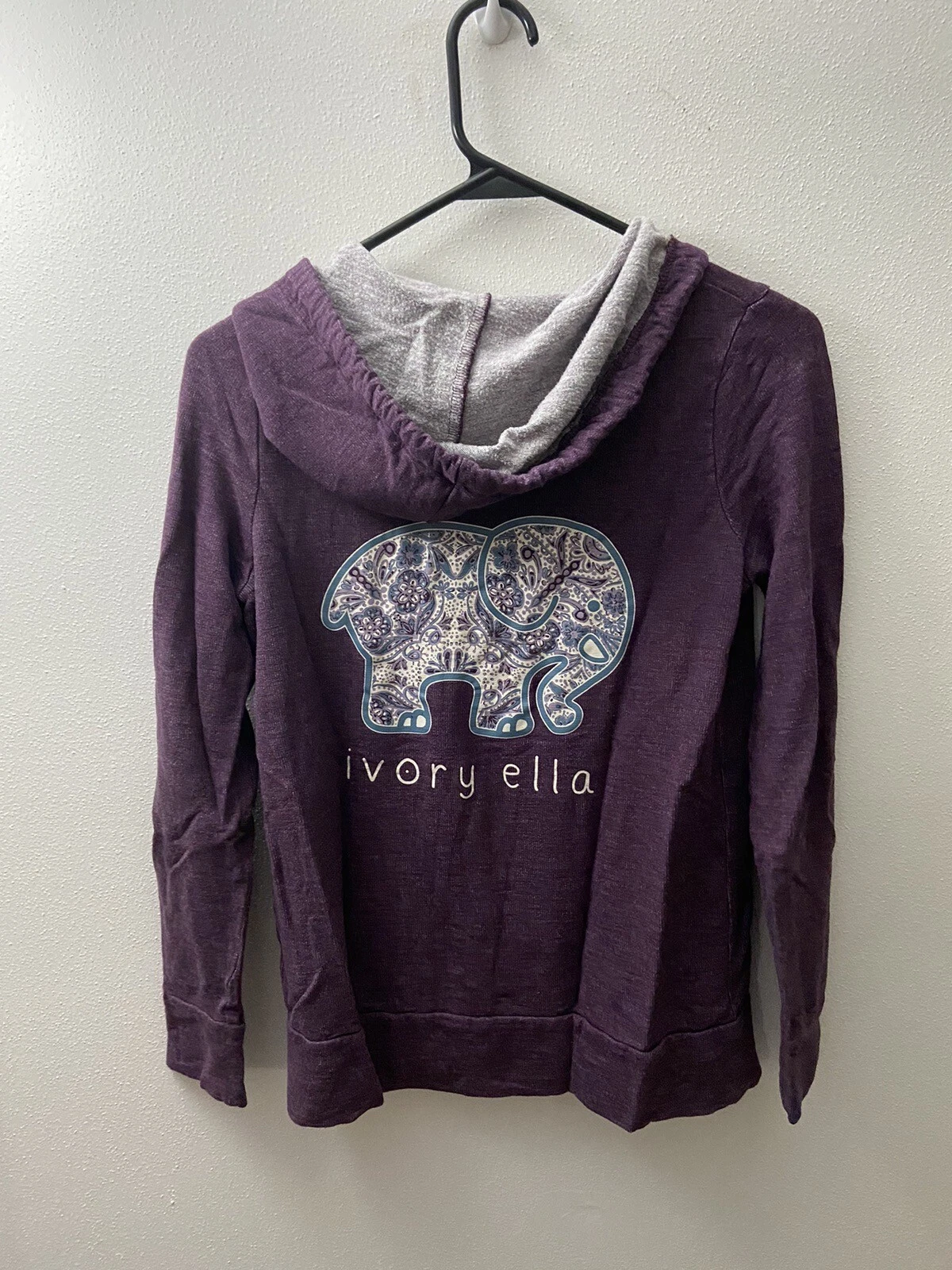 OFF WHITE Felpa con cappuccio Avorio Ella Donna Piccola Cerniera Intera