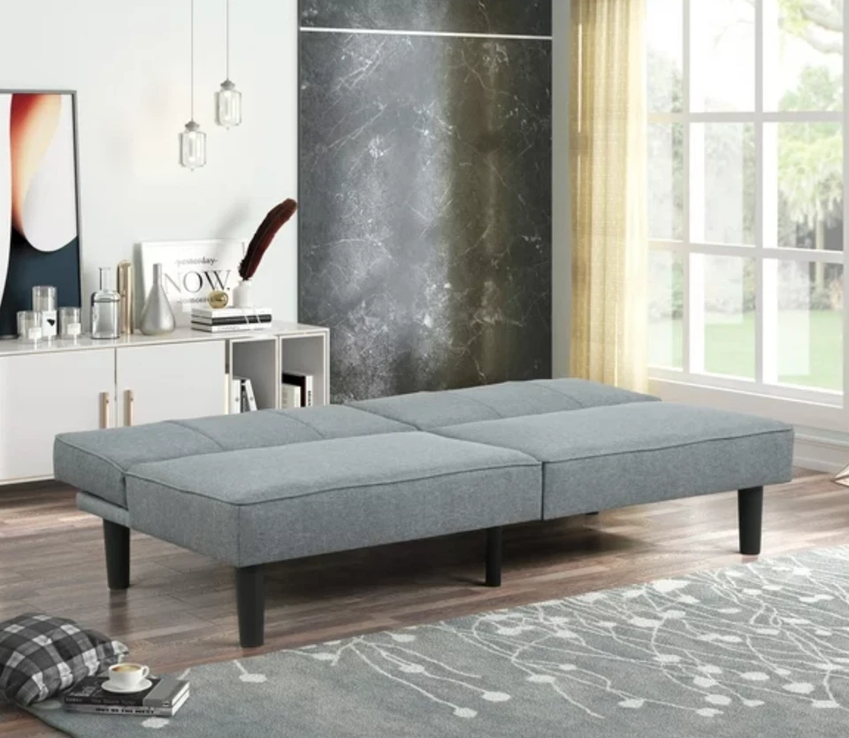 Convertible Sofa Bed Sleeper Couch Futon High-Density Foam Mattress Condo Dorm - Image 2 of 4