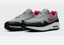 NIKE Air Max 1 G Grey Black Red Golf Shoes Men's Size 7.5 CI7576-002