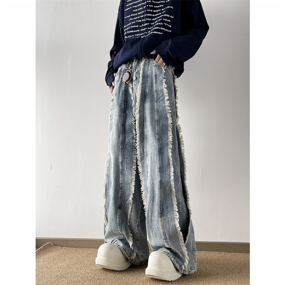 Mens Jeans Straight Denim Pants Casual Stretch Hip Hop Baggy Mens Jeans Straight Denim Pants Casual Stretch Hip Hop Baggy