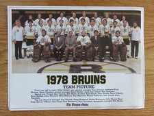 78 BOSTON BRUINS Team Photo TERRY O'REILLY JOHN WENSINK STAN JONATHAN DON CHERRY