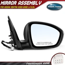 Passenger Power Mirror w/ Manual Folding 3-Pin for Nissan Sentra 2020 2021 2022