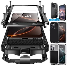 Metal Case For iPhone 16 15 11 13 17 Pro Max Heavy Duty Shockproof Phone Cover