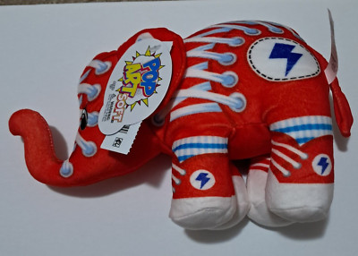 POP ART soft toy ''BOLT'' 8''  ages 4 and up Elephant, Red, Blue & White 