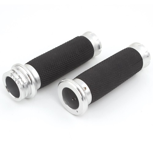 For VRSC XL XR Dyna Softail 96+ 1" Rubber Hand Grip Handle Bar Throttle Grip - Picture 6 of 11