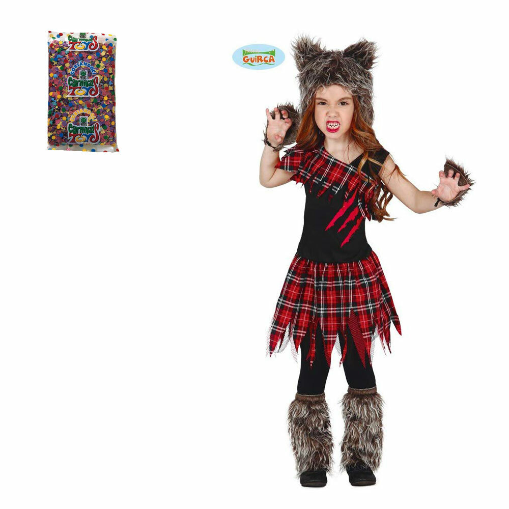 Guirca Costume da Lupo Mannaro Bambina Ragazza Scozzese Licantropo