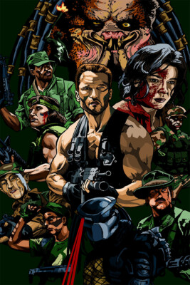 Predator Arnold Schwarzenegger Movie Horror Action Wall Art Home - POSTER 20x30