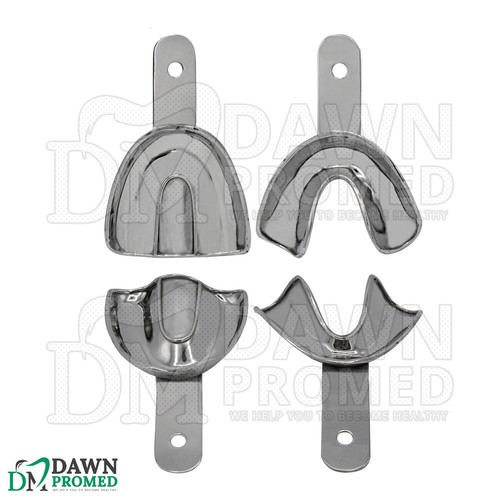 2 Pcs Large Solid Metal Impression Trays Upper & Lower Edentulous Inst German Gr - Picture 9 of 9