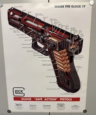 Vintage 1991 Authentic Glock Poster  16”x20” -  Very Rare - Inside The Glock 17