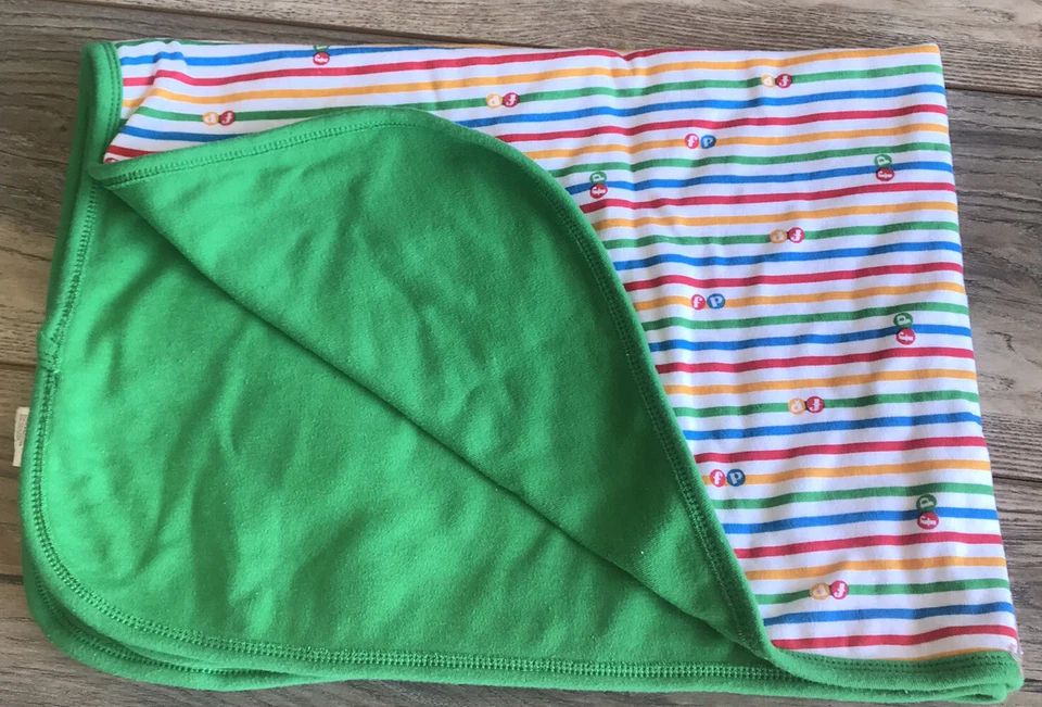 Fisher Price Turtle Hooded Blanket Lovey Green Red Blue Stripes VHTF EXCELLENT!! - Image 3 of 4