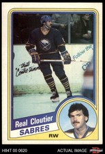 1984 Topps #15 Real Cloutier Sabres SHORT-PRINT 7 - NM