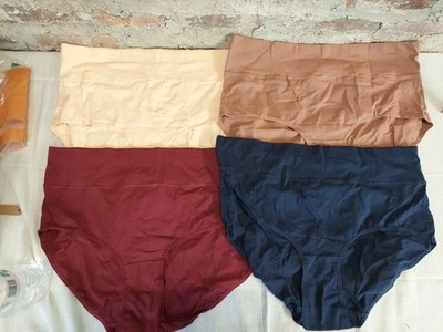 INNERSY Womens High Waist Cotton Panties 2XL Lot of 4 Multicolor Briefs