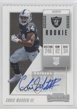 2018 Panini Contenders Rookie Ticket Stubs 18/34 Chris Warren III #167 Auto 1h9h