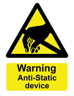 Warnung ESD Schutzbereich Schild Hartschaum PVC Platine oder Aufkleber Decal